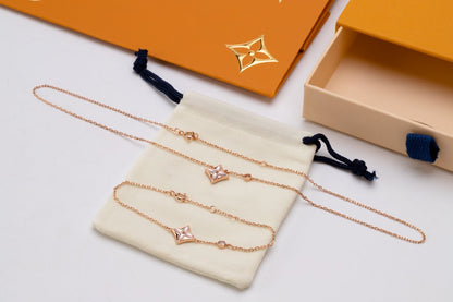 [：Polaidi Jewelry]STAR PINK MOP 1 DIAMOND PINK GOLD NECKLACE