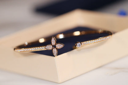 [Polaidi Jewelry]IDYLLE GOLD OPEN BRACELET DIAMOND PAVED