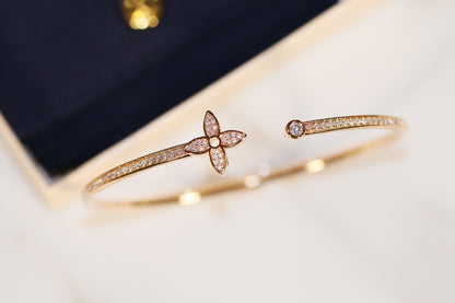 [：Polaidi Jewelry]IDYLLE GOLD OPEN BRACELET DIAMOND PAVED