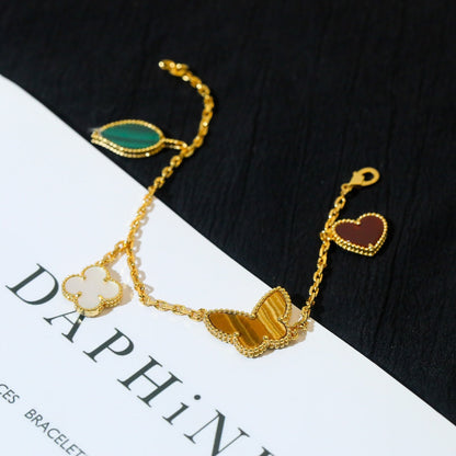 [：Polaidi Jewelry]LUCKY SPRING 5 MOTIF GOLD BRACELET