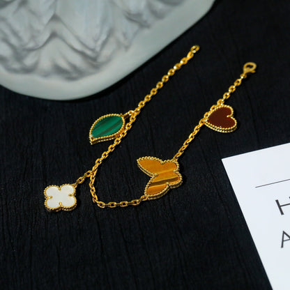 [：Polaidi Jewelry]LUCKY SPRING 5 MOTIF GOLD BRACELET