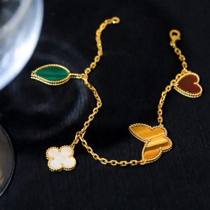 [：Polaidi Jewelry]LUCKY SPRING 5 MOTIF GOLD BRACELET