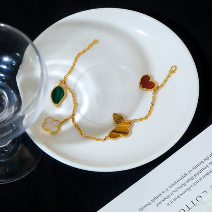 [：Polaidi Jewelry]LUCKY SPRING 5 MOTIF GOLD BRACELET
