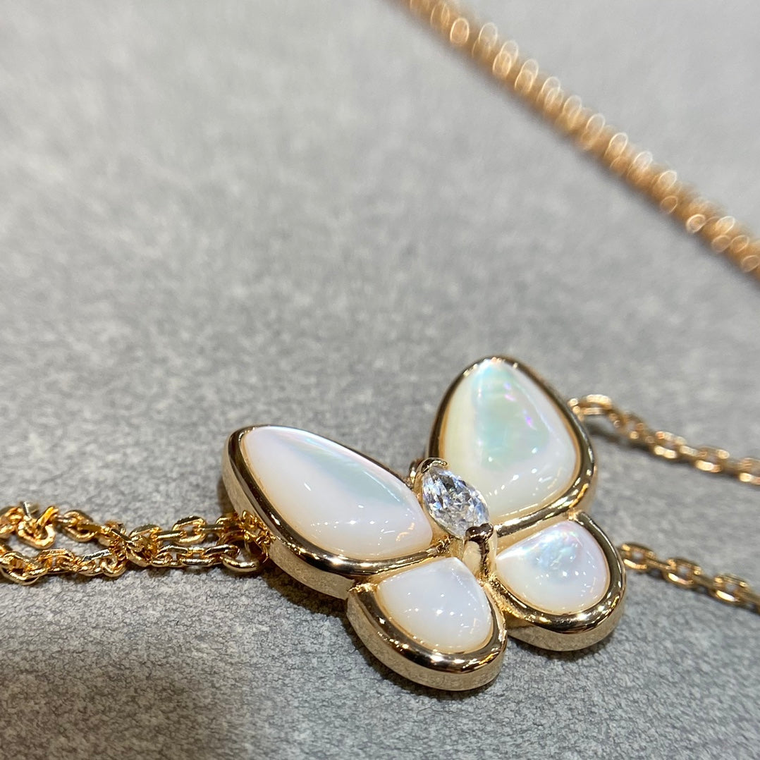 [：Polaidi Jewelry]BUTTERFLY MOP DIAMOND NECKLACE