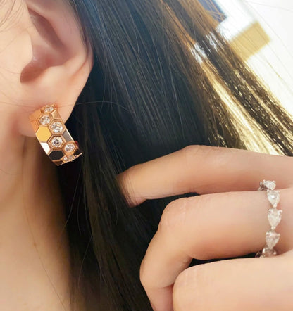 [Polaidi Jewelry]BEE LOVE DIAMOND HOOP EARRINGS