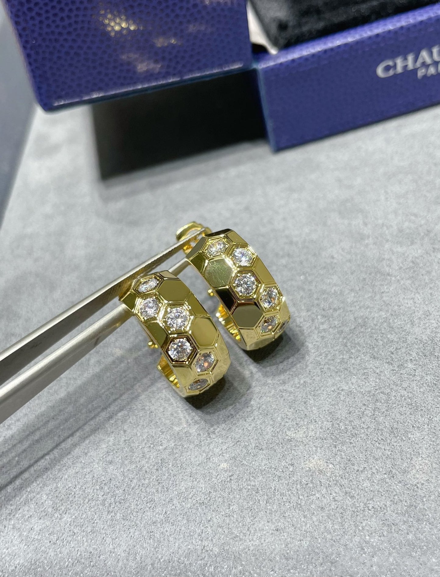 [：Polaidi Jewelry]BEE LOVE DIAMOND HOOP EARRINGS