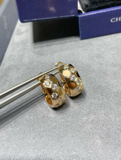 [Polaidi Jewelry]BEE LOVE DIAMOND HOOP EARRINGS
