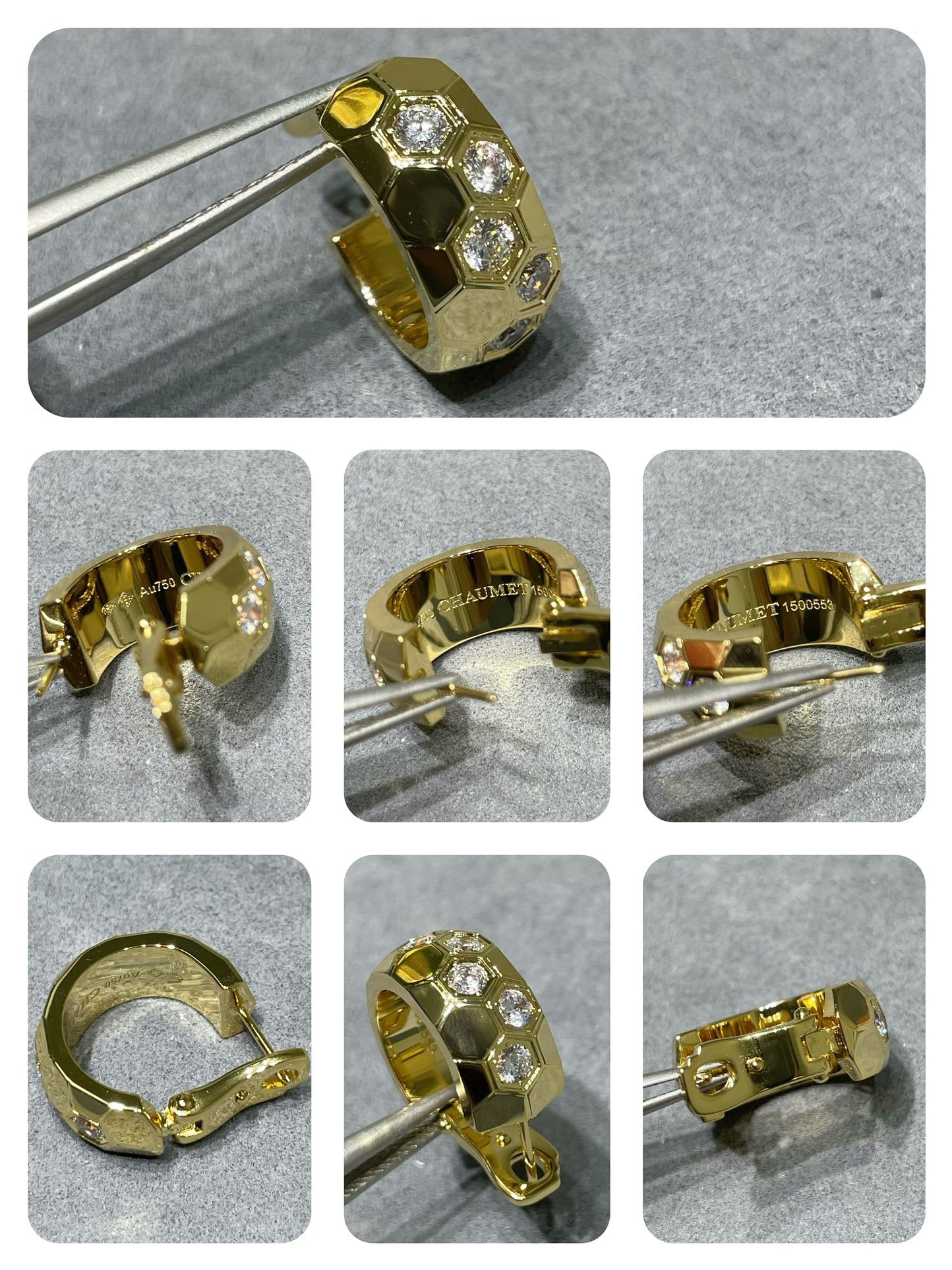 [Polaidi Jewelry]BEE LOVE DIAMOND HOOP EARRINGS