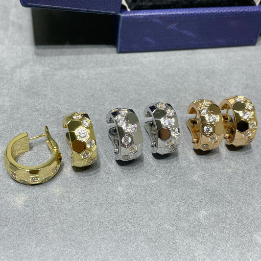 [Polaidi Jewelry]BEE LOVE DIAMOND HOOP EARRINGS