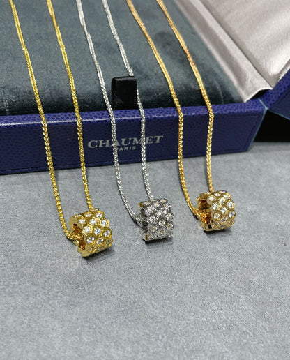 [Polaidi Jewelry]BEE LOVE DIAMOND PAVED 3 ROW NECKLACE