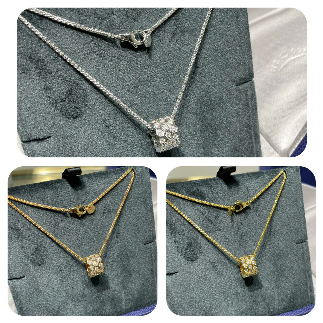 [：Polaidi Jewelry]BEE LOVE DIAMOND PAVED 3 ROW NECKLACE