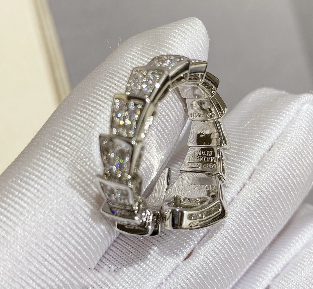 [Polaidi Jewelry]SERPENTI LARGE RING SILVER DIAMOND PAVED