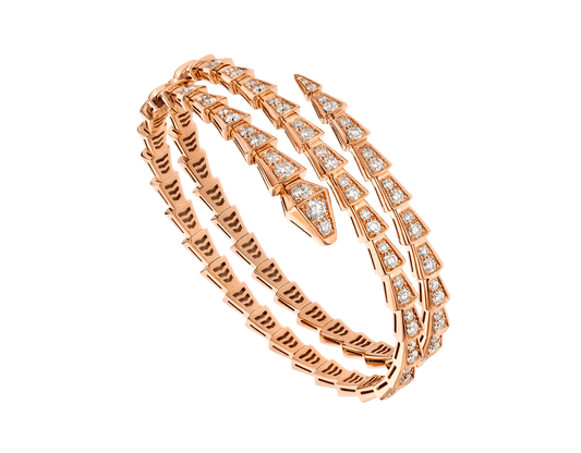 [Polaidi Jewelry]SERPENTI BRACELET PINK GOLD DIAMOND DOUBLE ROW