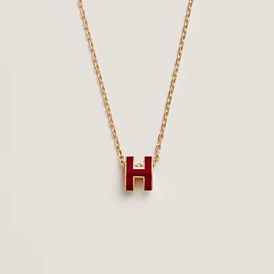 [Polaidi Jewelry]HM CLIC RED ENAMEL GOLD NECKLACE