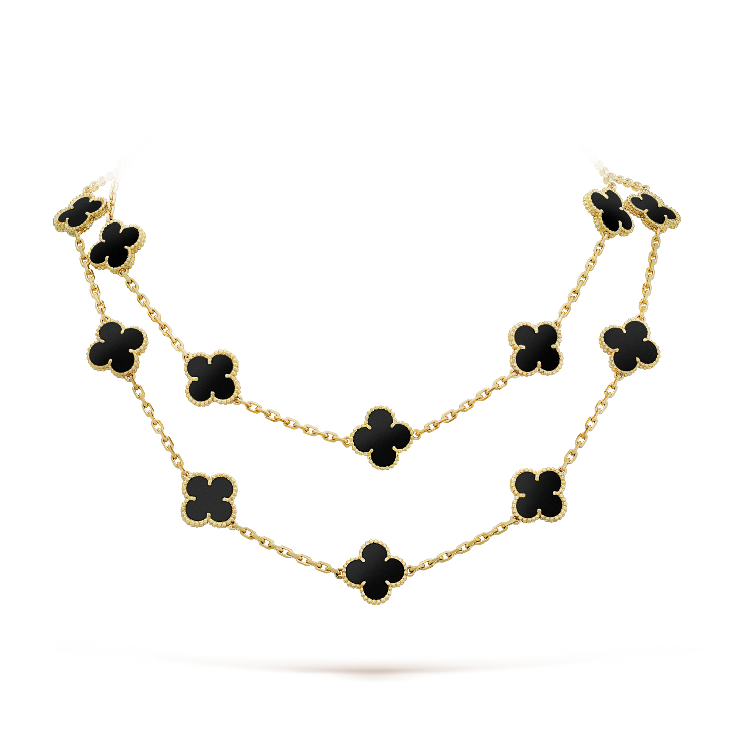 [：Polaidi Jewelry]CLOVER 20 MOTIFS ONYX NECKLACE