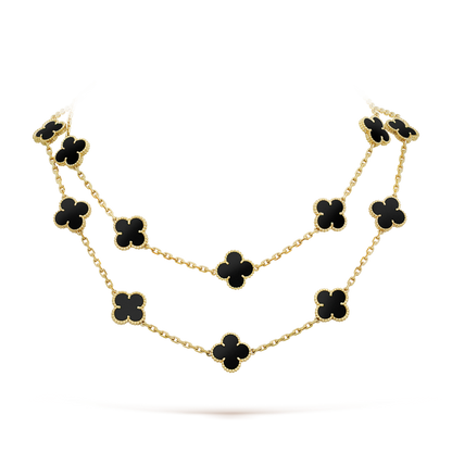 [：Polaidi Jewelry]CLOVER 20 MOTIFS ONYX NECKLACE