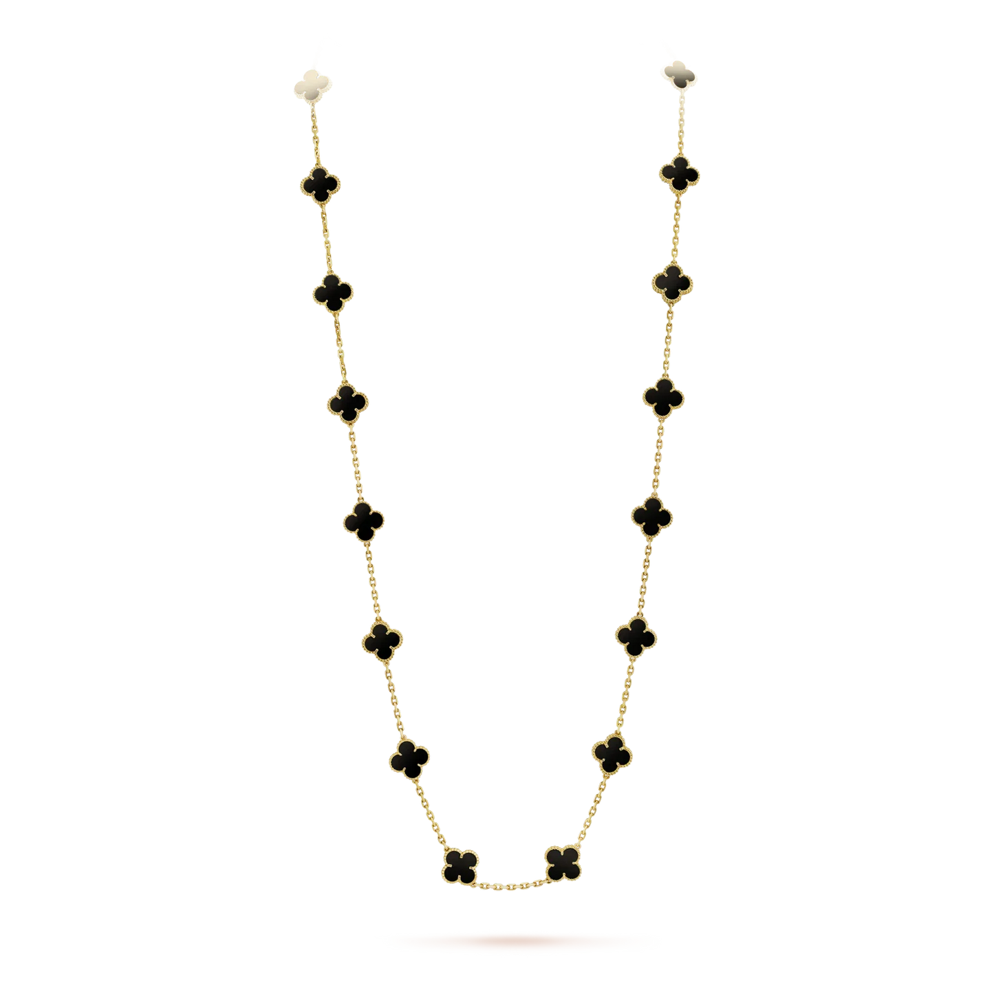 [：Polaidi Jewelry]CLOVER 20 MOTIFS ONYX NECKLACE