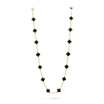 [：Polaidi Jewelry]CLOVER 20 MOTIFS ONYX NECKLACE