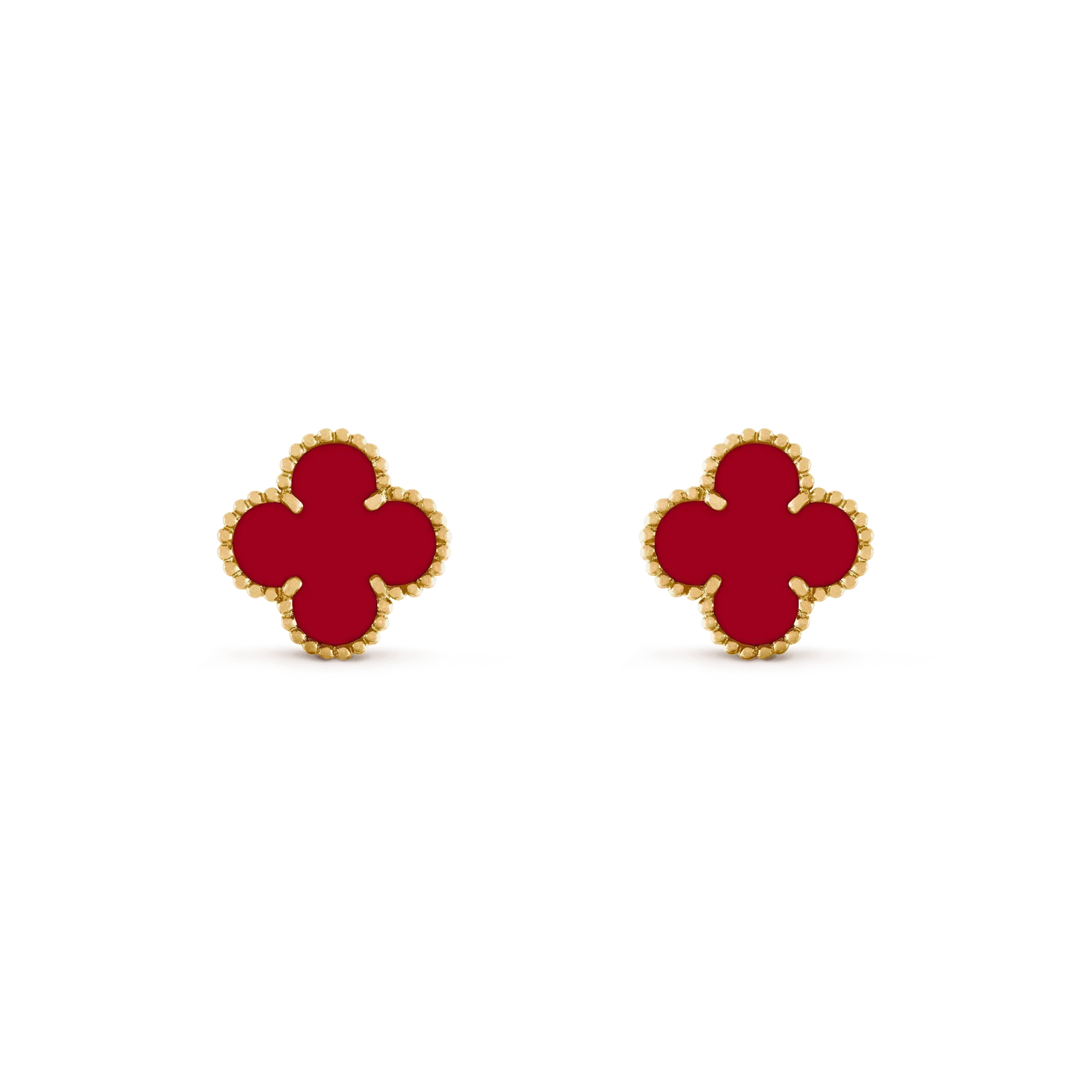 [Polaidi Jewelry]CLOVER MEDIUM 1 MOTIFS CARNELIAN  EARRINGS