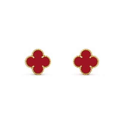 [Polaidi Jewelry]CLOVER MINI 9.5MM CARNELIAN EARRINGS