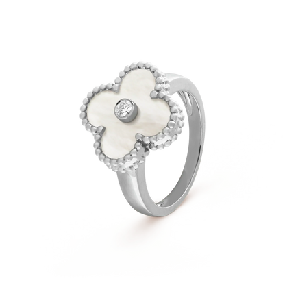 [：Polaidi Jewelry]CLOVER SILVER MOP DIAMOND RING