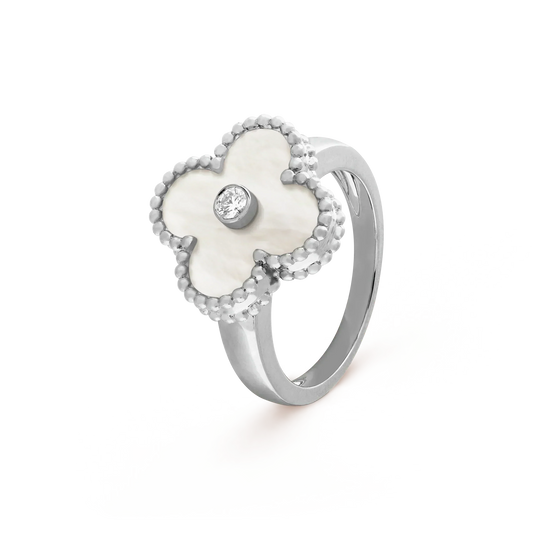 [：Polaidi Jewelry]CLOVER SILVER MOP DIAMOND RING