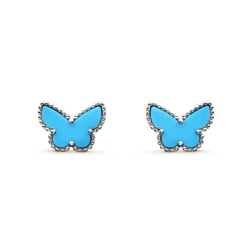 [Polaidi Jewelry]BUTTERFLY TURQUOISE EARRINGS SILVER