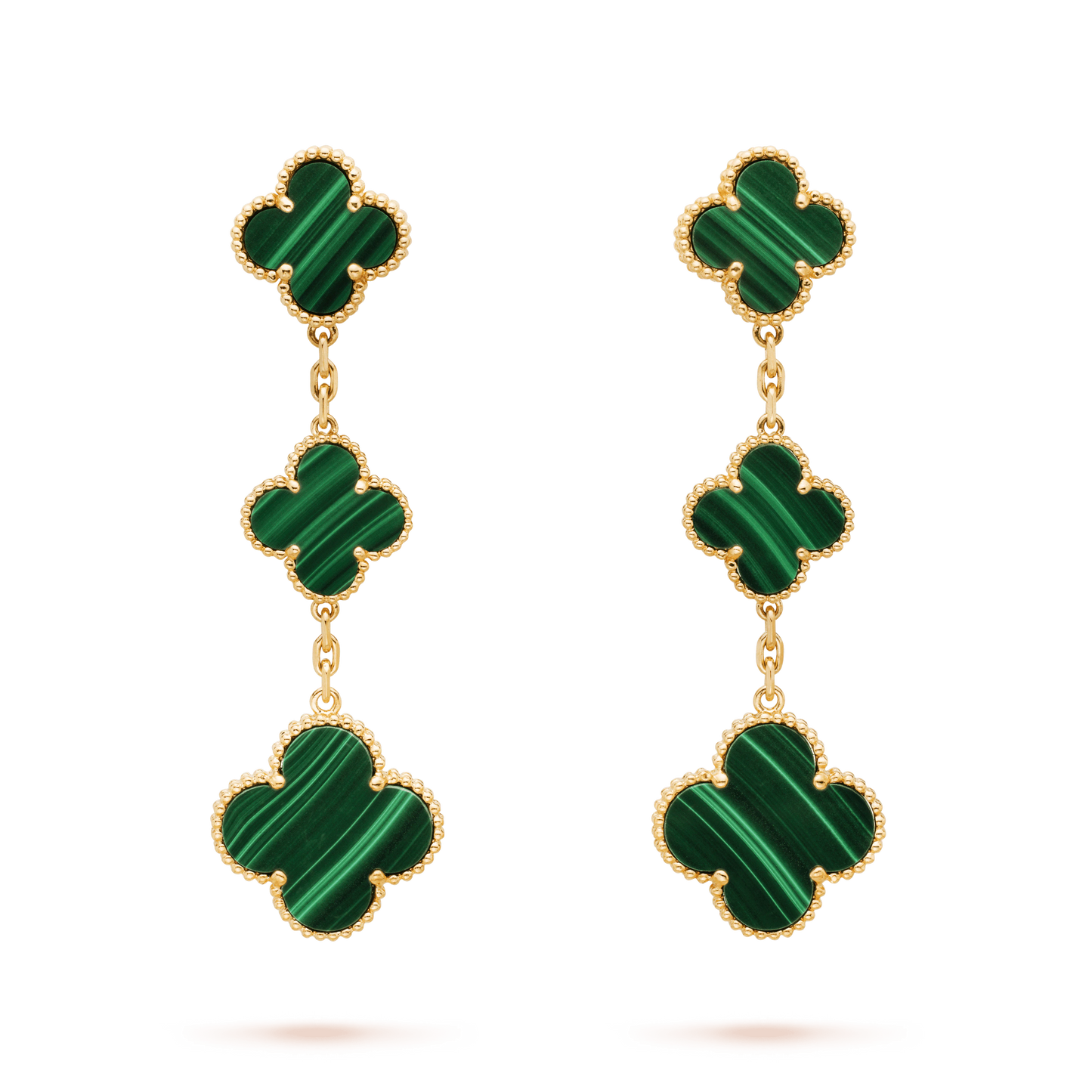 [Polaidi Jewelry]CLOVER MALACHITE 3 MOTIFS GOLD