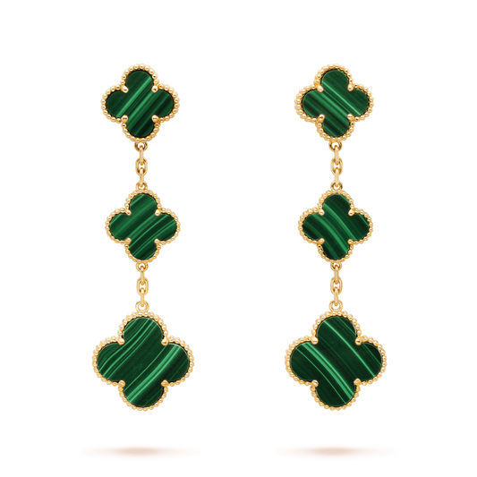 [Polaidi Jewelry]CLOVER MALACHITE 3 MOTIFS GOLD