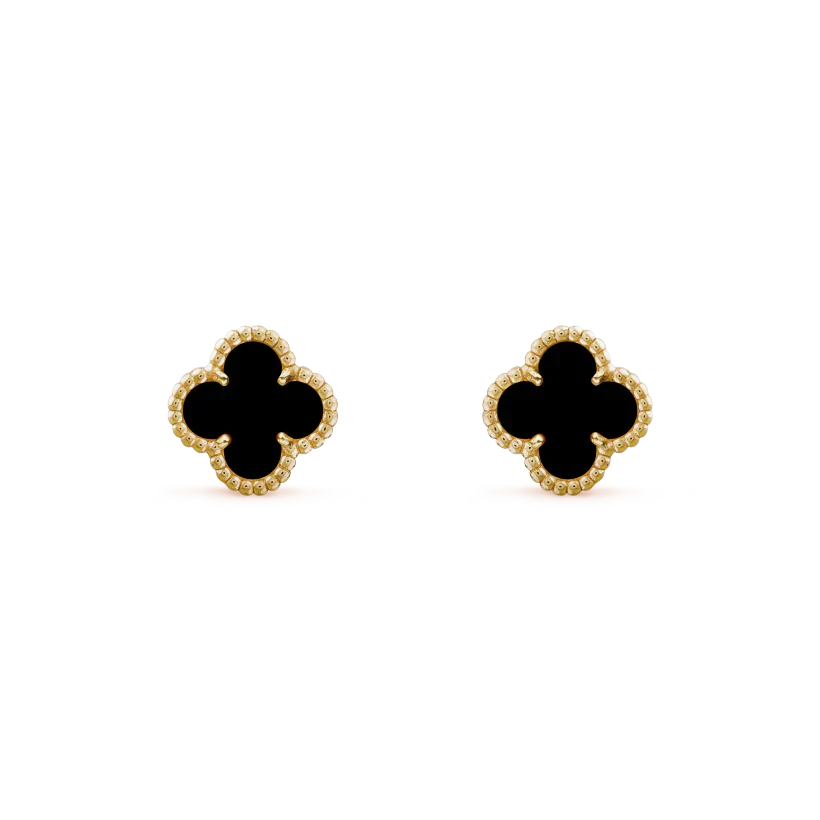 [Polaidi Jewelry]CLOVER MINI 9.5MM BLACK MOP EARRINGS
