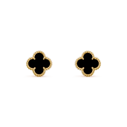 [Polaidi Jewelry]CLOVER MINI 9.5MM BLACK MOP EARRINGS