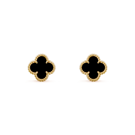 [Polaidi Jewelry]CLOVER MINI 9.5MM BLACK MOP EARRINGS