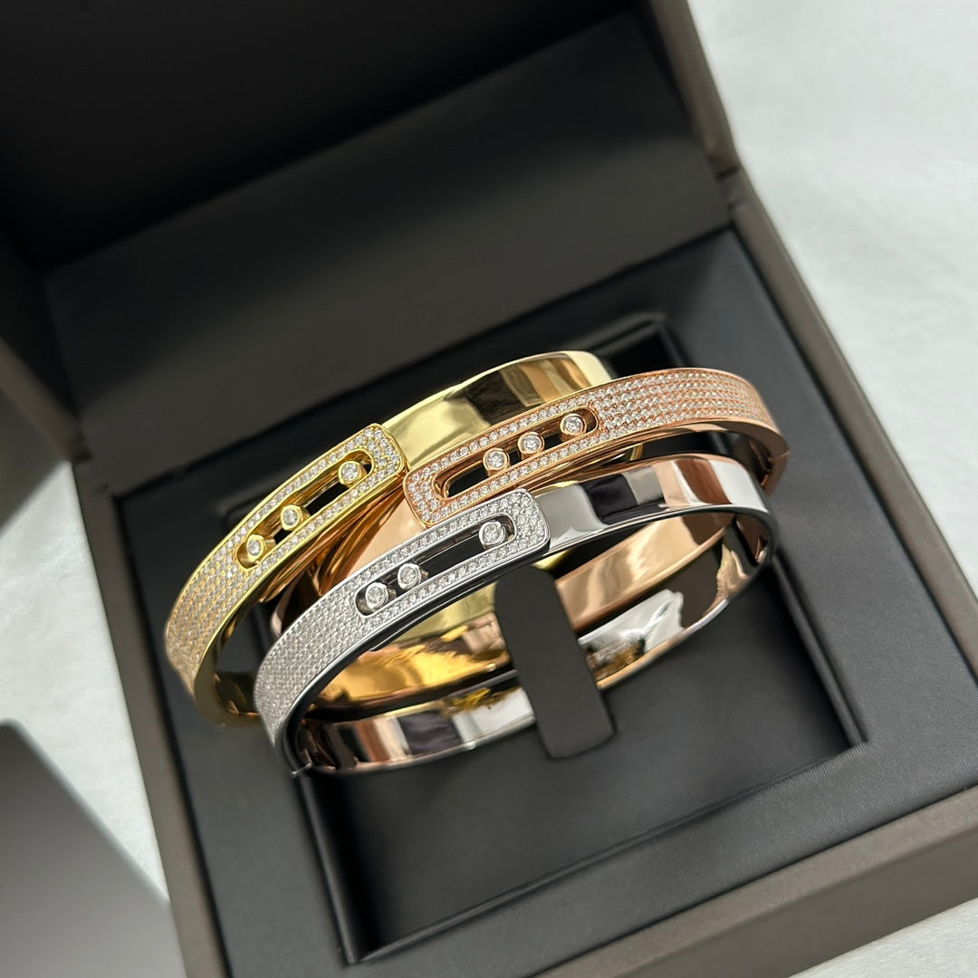 [Polaidi Jewelry]Move Noa Rose Gold Pav¨¦ Diamond Bangle Bracelet
