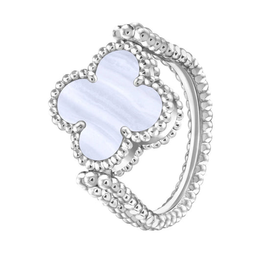 [Polaidi Jewelry]CLOVER RIVERSIBLE PURPLE CHALCEDONY RING