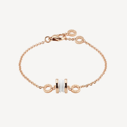 [Polaidi Jewelry]ZERO 1 SOFT PINK GOLD AND WHITE CERAMIC BRACELET