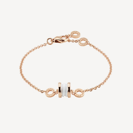 [Polaidi Jewelry]ZERO 1 SOFT PINK GOLD AND WHITE CERAMIC BRACELET