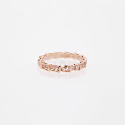 [Polaidi Jewelry]SERPENTI RING PINK GOLD DIAMOND PAVED 3MM