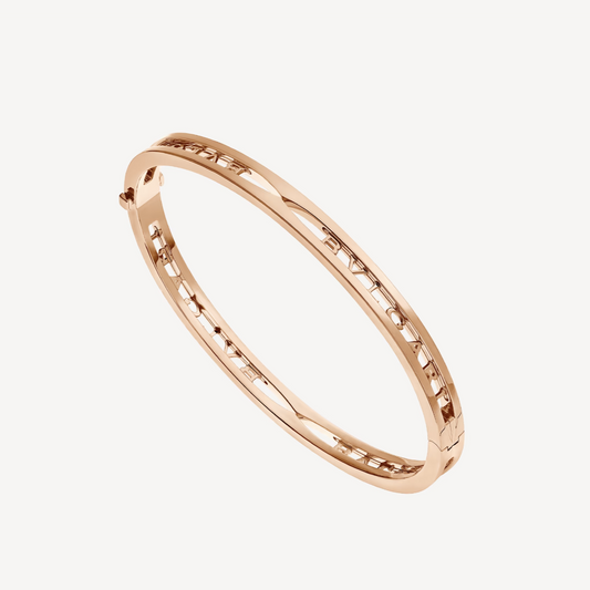 [Polaidi Jewelry]ZERO 1 SPIRAL LOGO PINK GOLD BRACELET