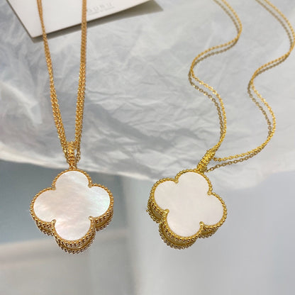 [Polaidi Jewelry]CLOVER 25MM MOP LARGE PENDANT NECKLACE