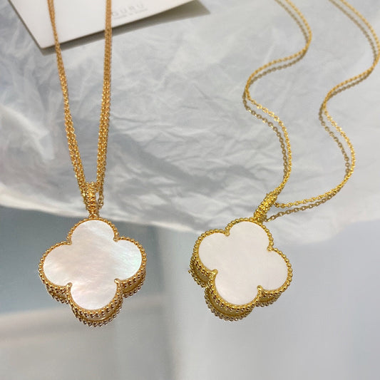 [Polaidi Jewelry]CLOVER 25MM MOP LARGE PENDANT NECKLACE