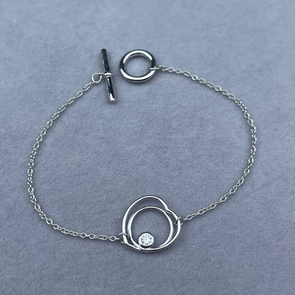 [Polaidi Jewelry]HOLLOW HEART SINGLE DIAMOND BRACELET