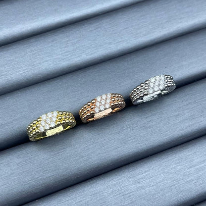 [Polaidi Jewelry]NARROW BEADED RING WITH DIAMONDS