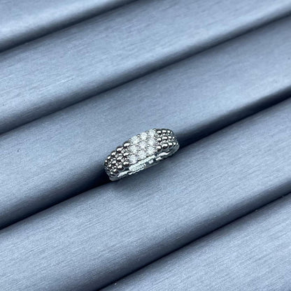 [Polaidi Jewelry]NARROW BEADED RING WITH DIAMONDS