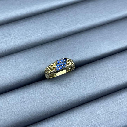 [Polaidi Jewelry]NARROW BEADED RING WITH DIAMONDS
