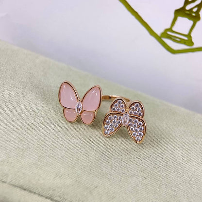 [Polaidi Jewelry]TWIN BUTTERFLY NEW DIAMOND & PINK BUTTERFLY RING