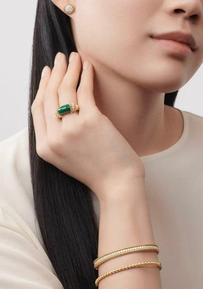 [：Polaidi Jewelry]PERLEE COLLECTION 18K YELLOW GOLD MALACHITE DIAMOND RING