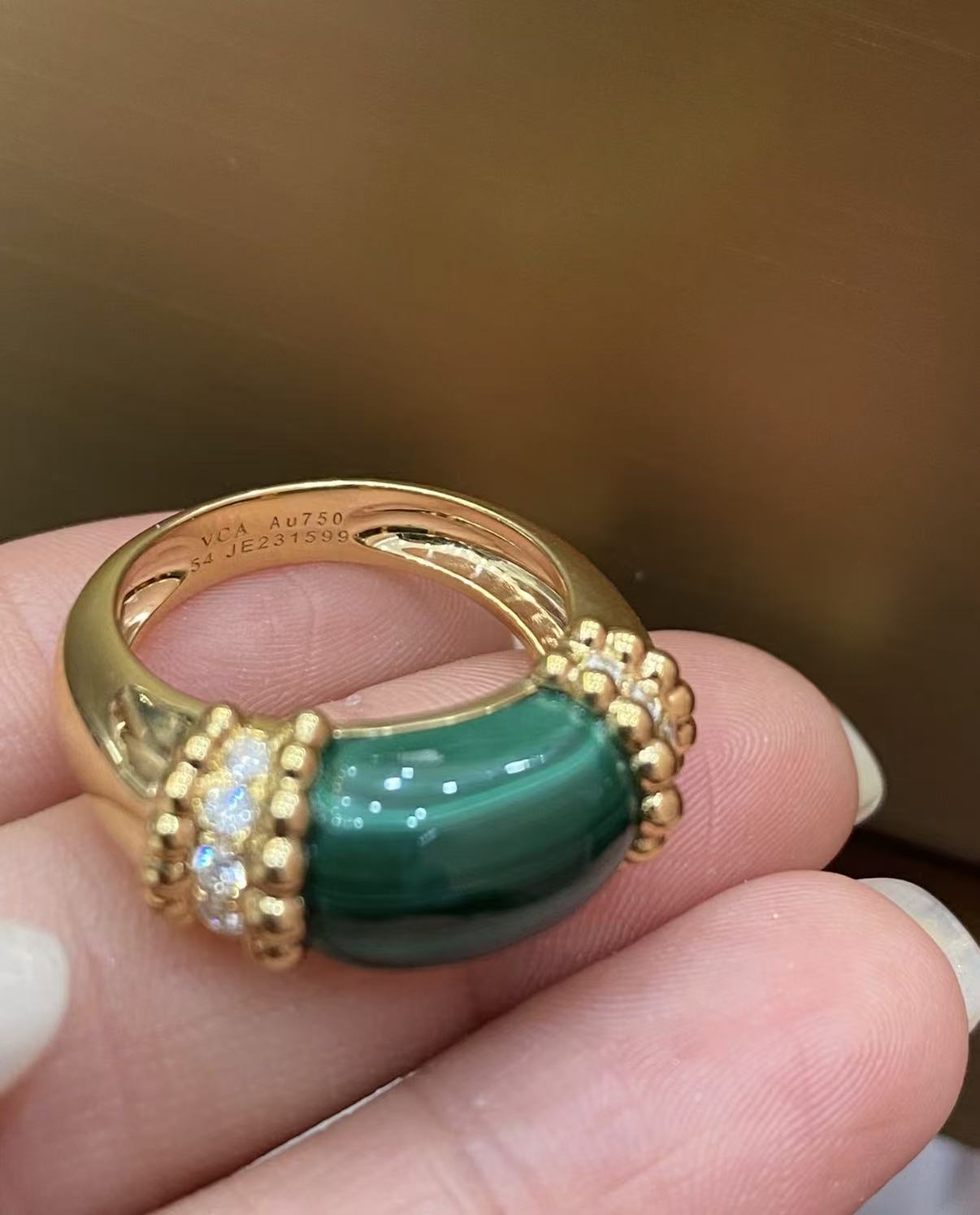 [：Polaidi Jewelry]PERLEE COLLECTION 18K YELLOW GOLD MALACHITE DIAMOND RING