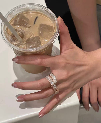 [：Polaidi Jewelry]NEW STYLE FULL CIRCLE DOUBLE DIAMOND RING