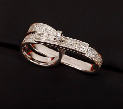 [：Polaidi Jewelry]NEW STYLE FULL CIRCLE DOUBLE DIAMOND RING