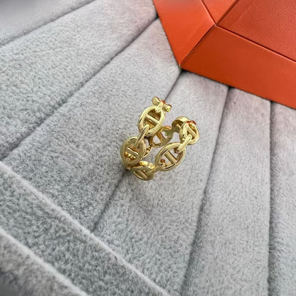 [Polaidi ]GLOSSY FINISH SQUARE COMBINATION DOUBLE-LAYER PIG NOSE RING